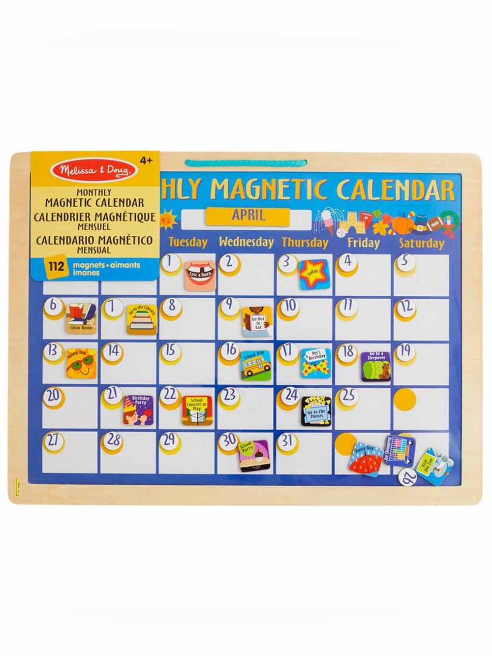 Melissa & Doug Monthly Magnetic Calendar Set, 112 Magnets, back to school